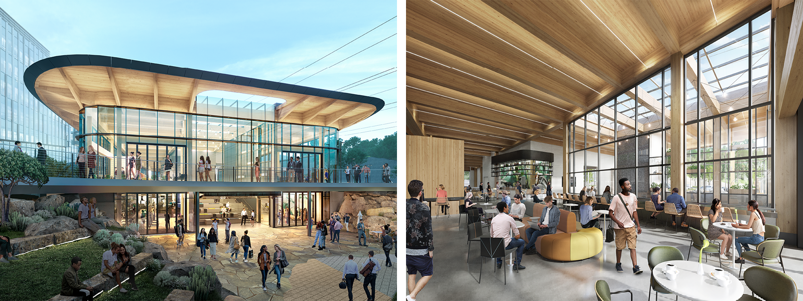 Floor plan and project photography of the Exchange